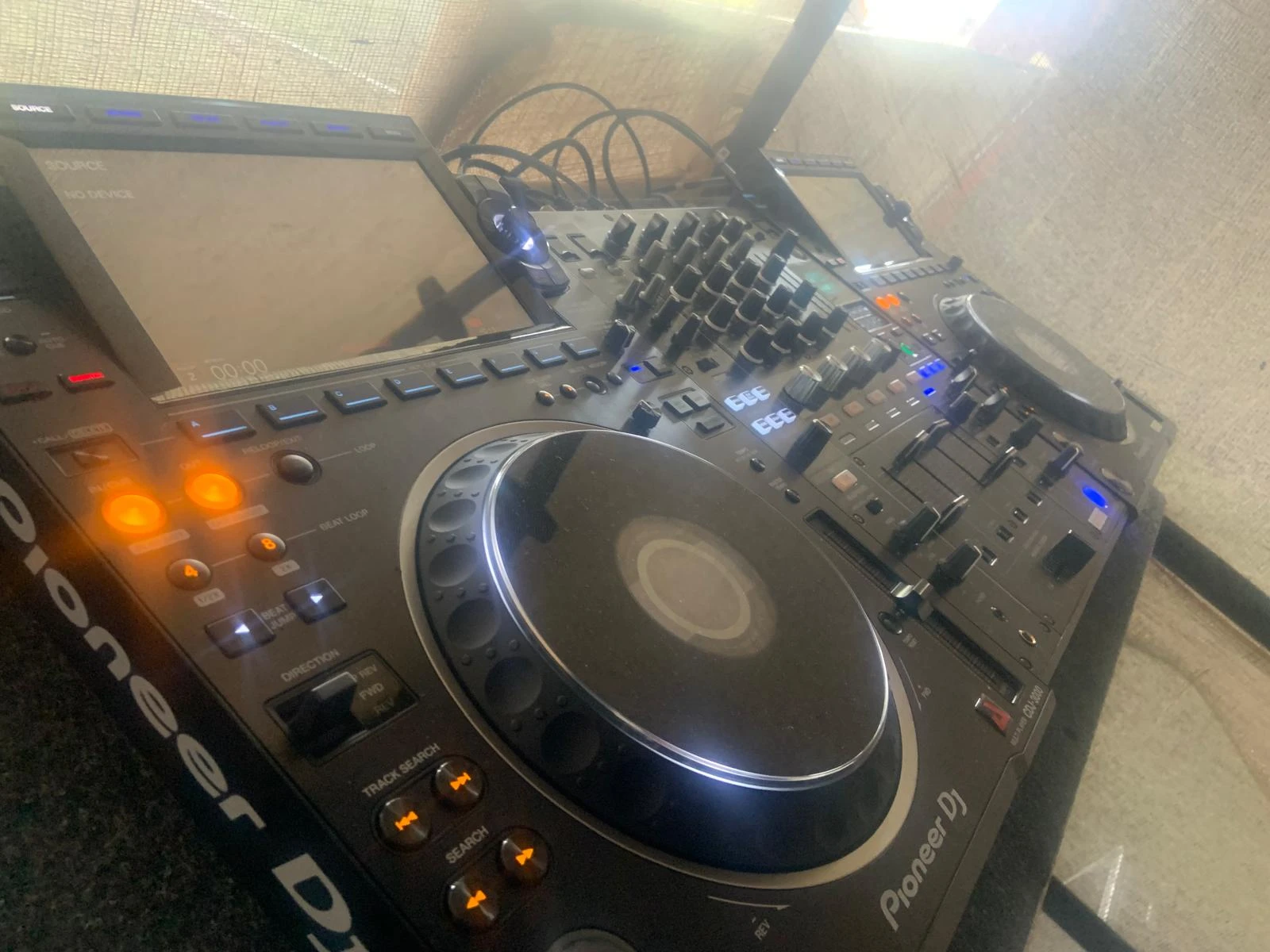 Flightcases stacked ready for touring transport